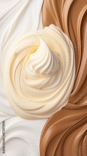 Background  whipped cream and butter with chocolate .