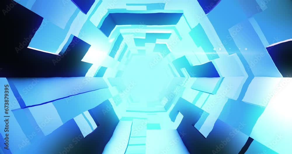 Glowing Blue 3D Tunnel Animation. Slowly Flying To The Eternal Light. Perfect Loop. Glowing Blue 3D Tunnel Animation. Slowly Flying To The Eternal Light. Perfect Loop.
