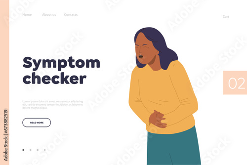 Symptom checker online medical service landing page design template to identify health problem