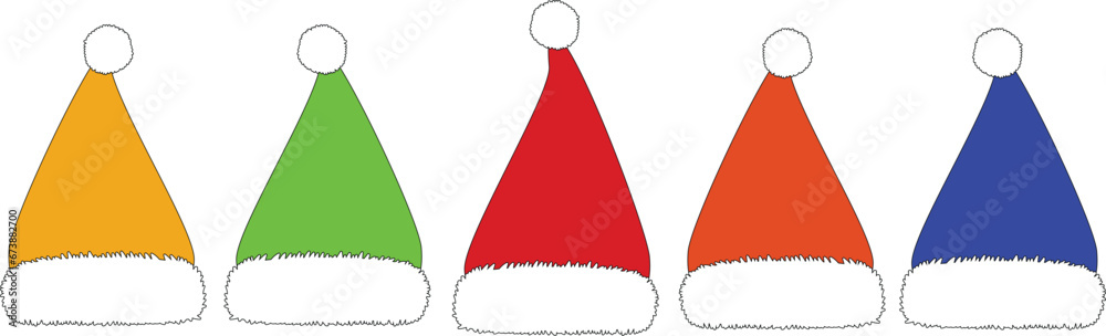 Happy Santa Hat vector design in stunning quality. Vector 10 EPS illustration. Easy to use. Happy Santa Hat vector design in stunning quality. Vector 10 EPS illustration. Easy to use.