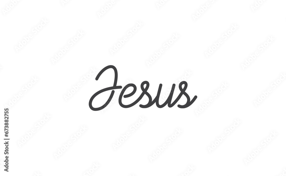 Jesus calligraphic lettering. Jesus Christ lord message.