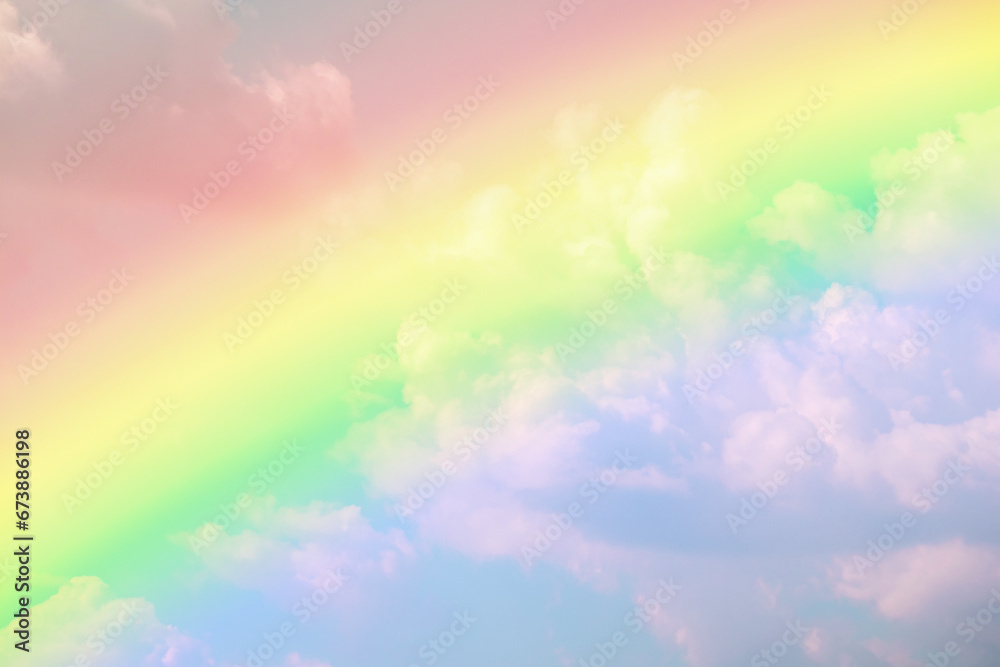 Beautiful rainbow with clouds and blue sky Beautiful rainbow with clouds and blue sky