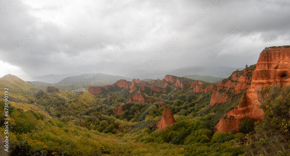 Landscape in Las Médulas, León. It is an ancient gold mine of roman empire (I and II century BC) in Spain and World Heritage 