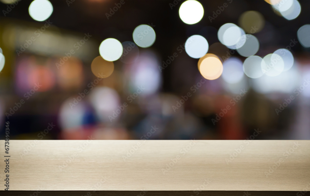 Empty wood table top and blur of out door garden background Empty wooden table space for text marketing promotion. blank wood table copy space for background