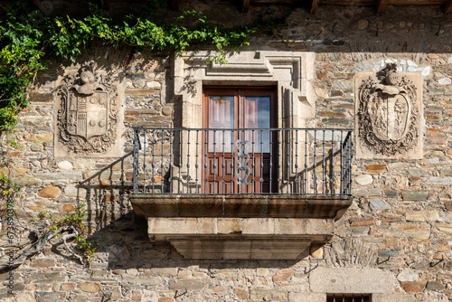 Old balcony in the ancient city of Ponferrada, El Bierzo, Castilla y León