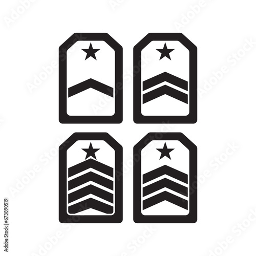 Military rank icon logo vector design template