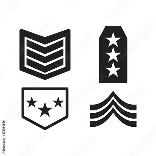Military rank icon logo vector design template photo