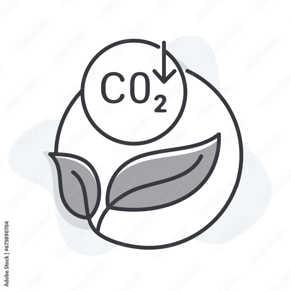 An icon symbolizing carbon emission reduction and raising awareness about carbon footprints and greenhouse gas control. An icon symbolizing carbon emission reduction and raising awareness about carbon footprints and greenhouse gas control.