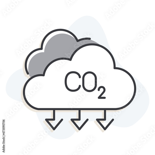 An icon representing carbon neutrality and efforts to reduce carbon emissions, promoting sustainable living and carbon offset initiatives.