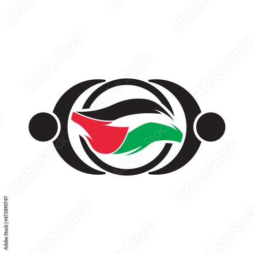 Palestine support logo icon design vector illustration,