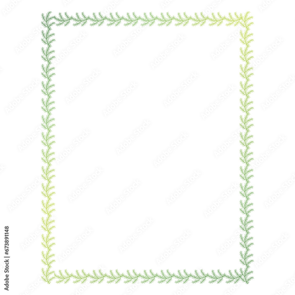Fir branches in the form of a frame, Christmas holiday design Fir branches in the form of a frame, Christmas holiday design