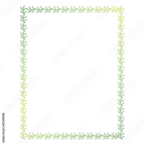 Fir branches in the form of a frame, Christmas holiday design