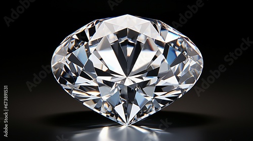 Diamond Gemstone Shining on White Background Luxury Jewelry Precious Stone
