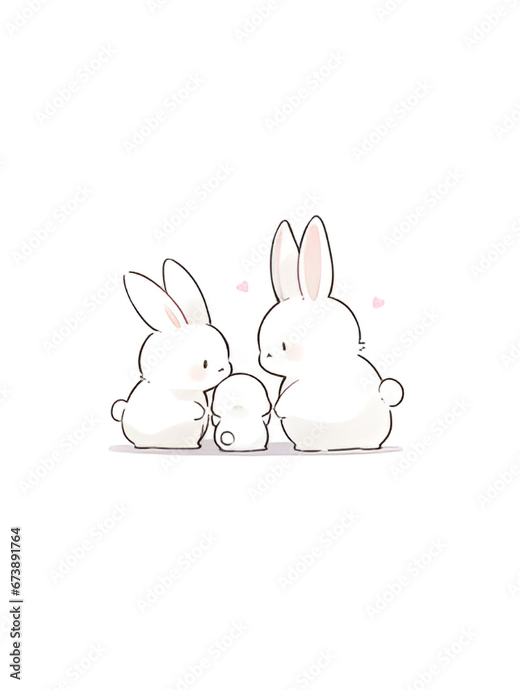 Clip art of rabbit family | generative AI Clip art of rabbit family | generative AI