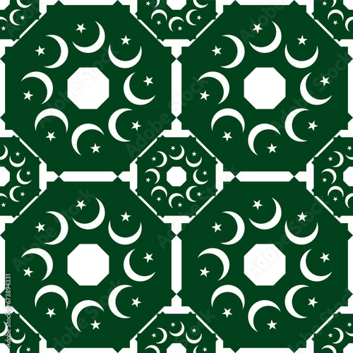 star and moon background. pakistan flag pattern. vector illustration