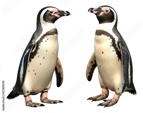 African penguin isolated on transparent or white background, PNG