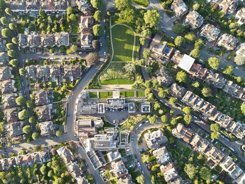Принти на полотні Aerial view of Bristol, United Kingdom with its bustling urban landscape of buil
