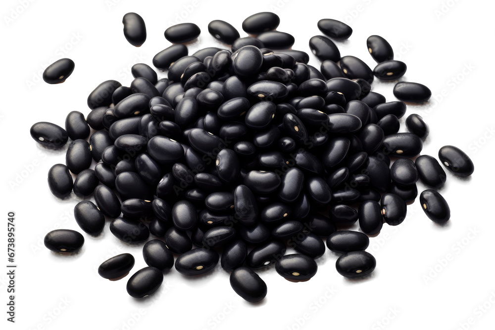 Pile of black beans isolated on transparent or white background, PNG Pile of black beans isolated on transparent or white background, PNG