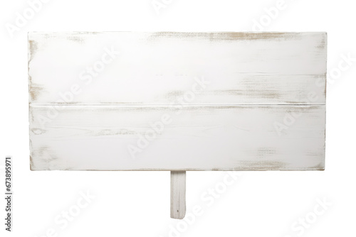 White wooden sign post isolated on transparent or white background, PNG