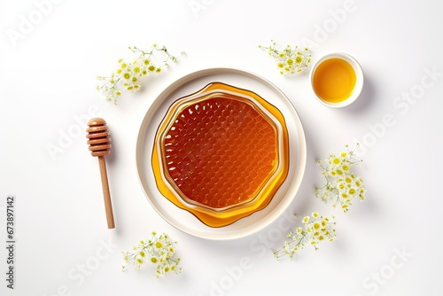 Honey, white background, isorate photo