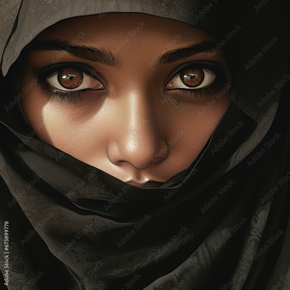 Naklejka premium Young Muslim girl