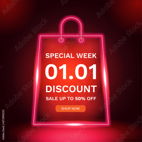 01.01 digital banner design. Sale product banner. Discount sale special offer. Special occasion discount promotion, voucher, poster, template, background. Seasonal Sale. Season sale. Vector 