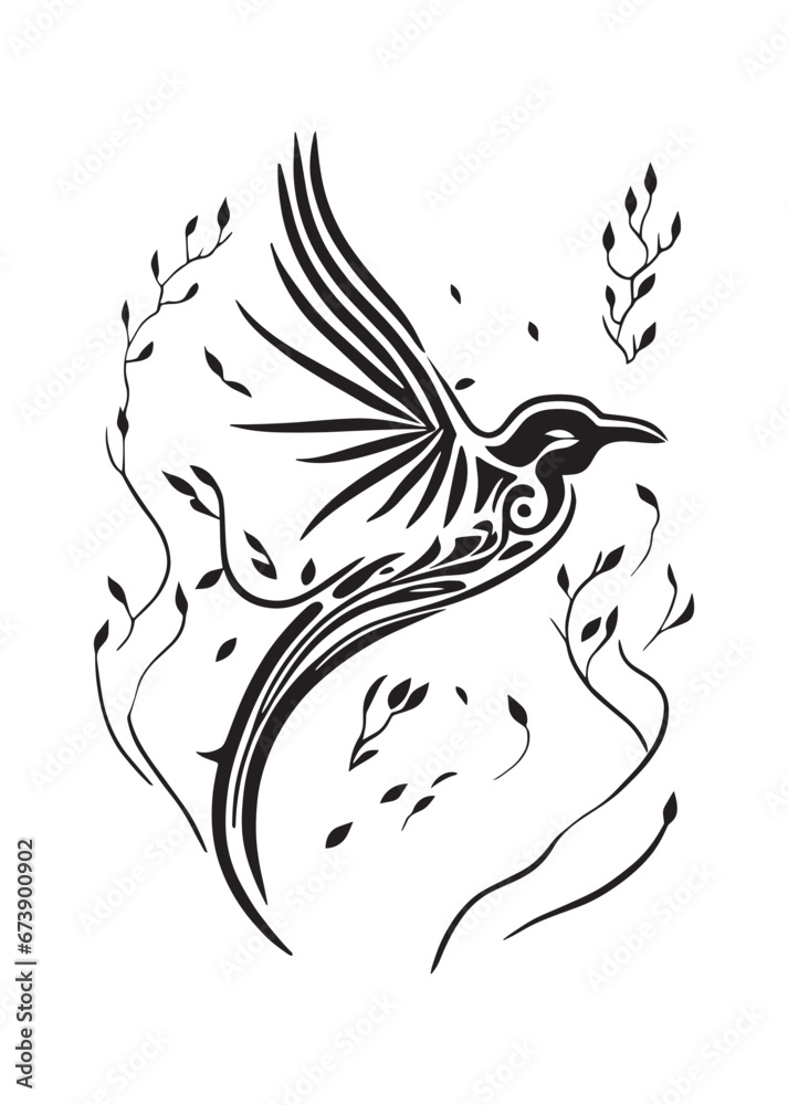 Obraz premium Bird tattoo pattern