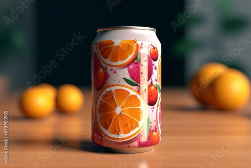 Realistic mockup of a soda can. Generative AI photo