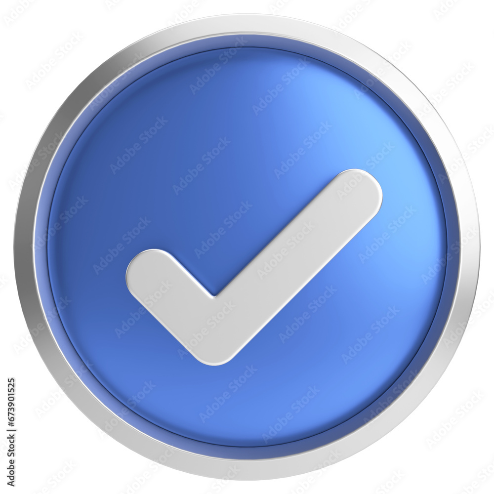 3D checkbox. Check mark. 3D illustration. 3D checkbox. Check mark. 3D illustration.