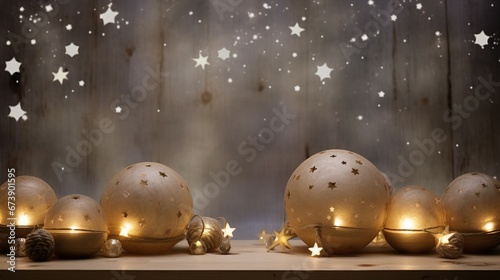 Advent Xmas Light Wooden Abstract Background for Holiday Season Design