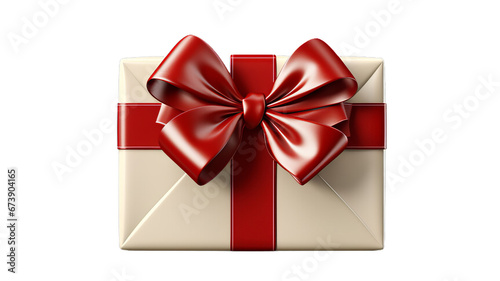 Elegant Present Box with Bow on Transparent Background
