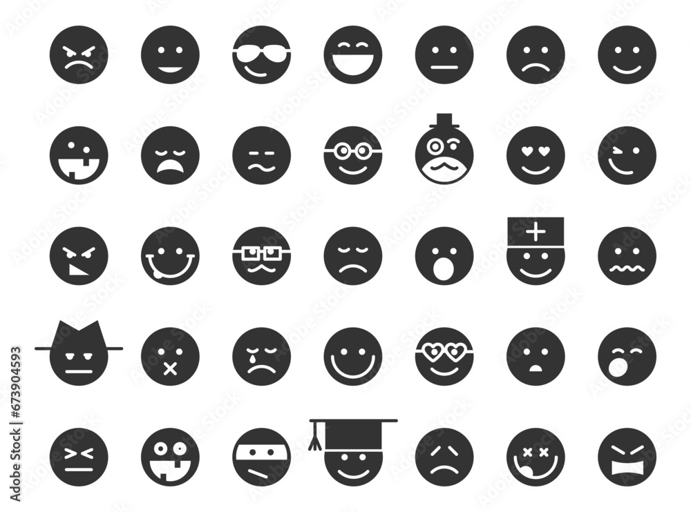 Big set smiles faces. Collection smile icon vector symbol. Smiley face cartoon character. Big set smiles faces. Collection smile icon vector symbol. Smiley face cartoon character.