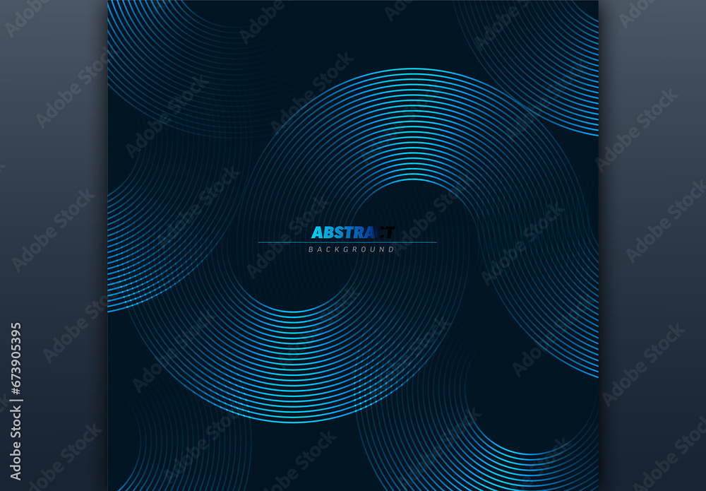 Abstract dark blue background made from blue half circles with place for your text