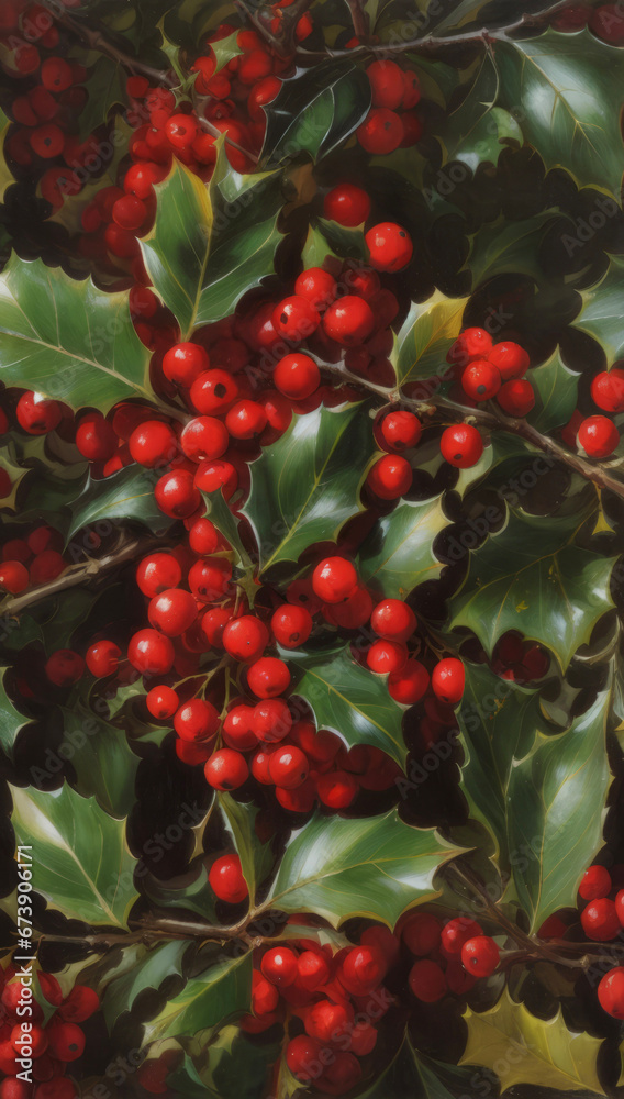 Obraz premium red berries on a tree