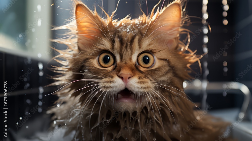 cat is terrified to have a bath ai generated cat is terrified to have a bath ai generated
