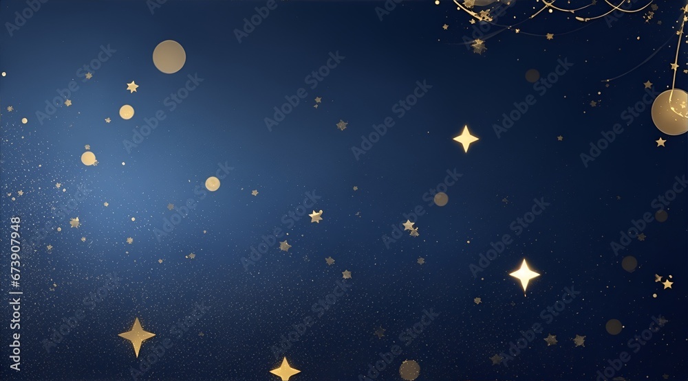 Golden lights shine particles bokey on navy blue background Golden lights shine particles bokey on navy blue background
