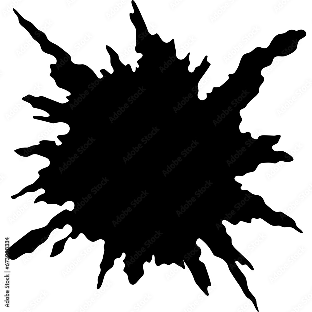 ink blot black paint splash silhouette vector