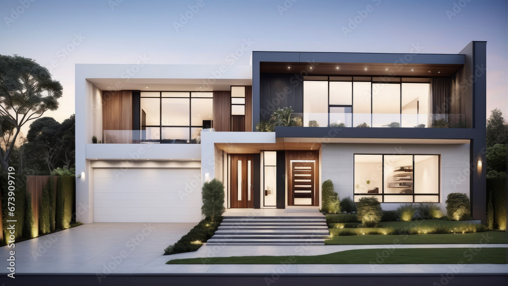 Fototapeta premium modern house with balcony