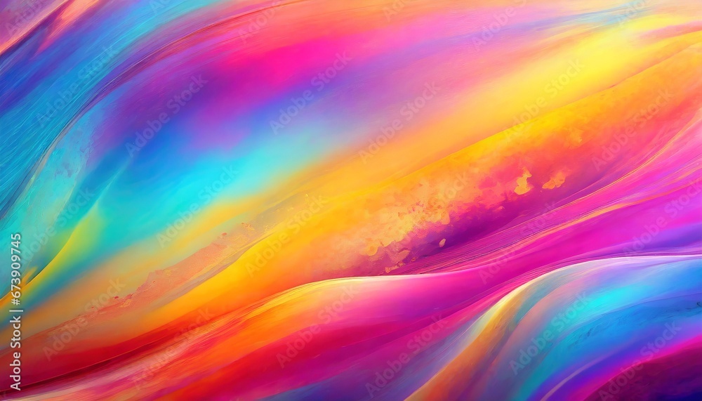 Colourful abstract vibrant gradient liquid art illustraion background with copy space 