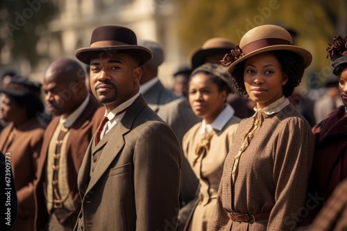 actors in period costumes reenacting a significant event in Black history