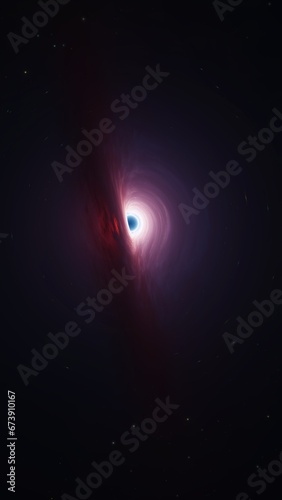 Foto Interstellar black hole with glowing accretion disk and singularity nucleus