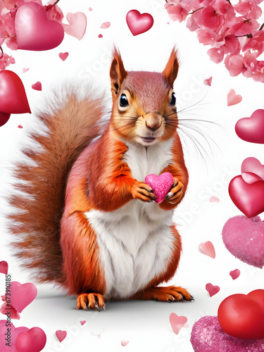 squirrel with a heart © pla2u