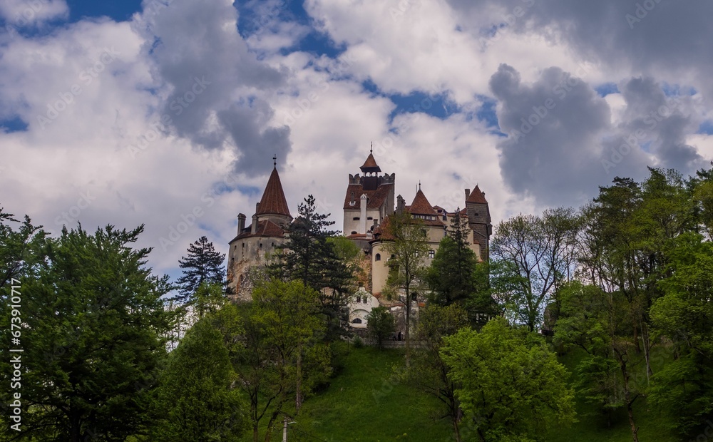 Scenic view of Bran Castle (Dracula's Castle) in Bran, Romania
