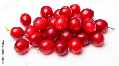 Cranberries on Isolated White Background