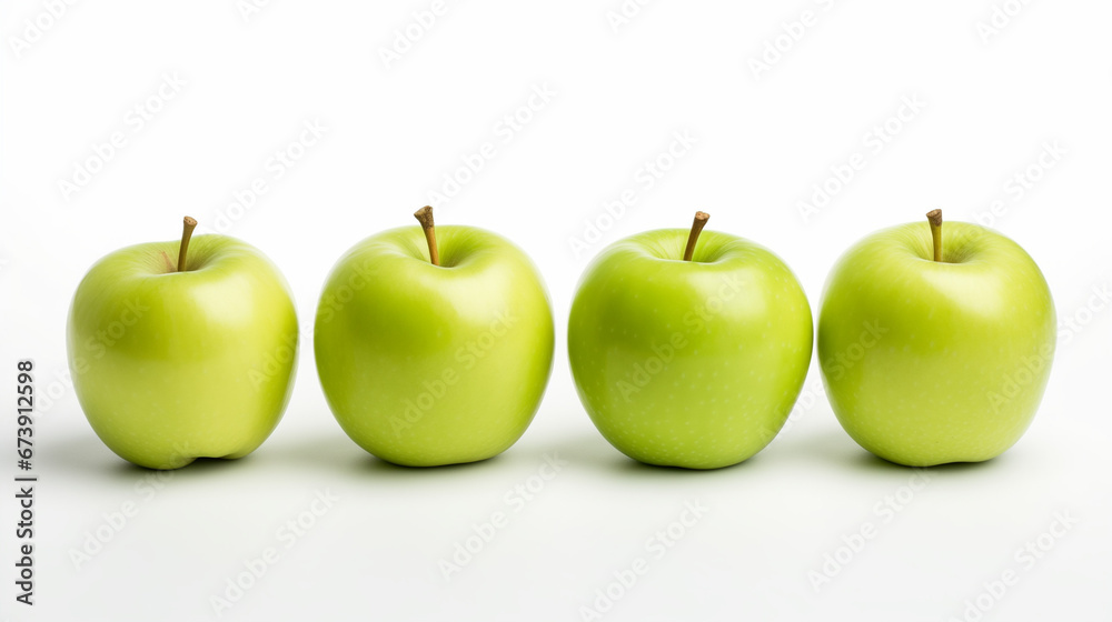 Granny Smith Apples on Isolated White Background Granny Smith Apples on Isolated White Background