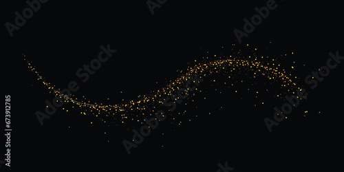 wavy gold glitter particle isolated