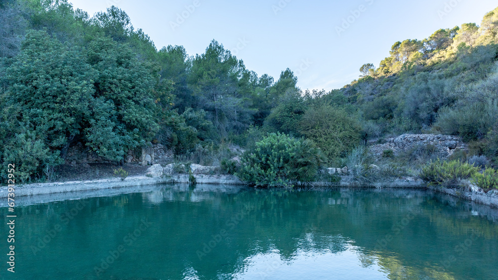 Rocks for climbing and lakes in the Southern Spain. 