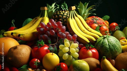 fruit and vegetable healthy food concept.Generative AI