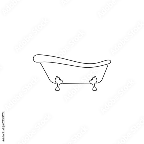 Bath tub icon. Simple illustration of Bath tub vector icon for web design isolated on white background