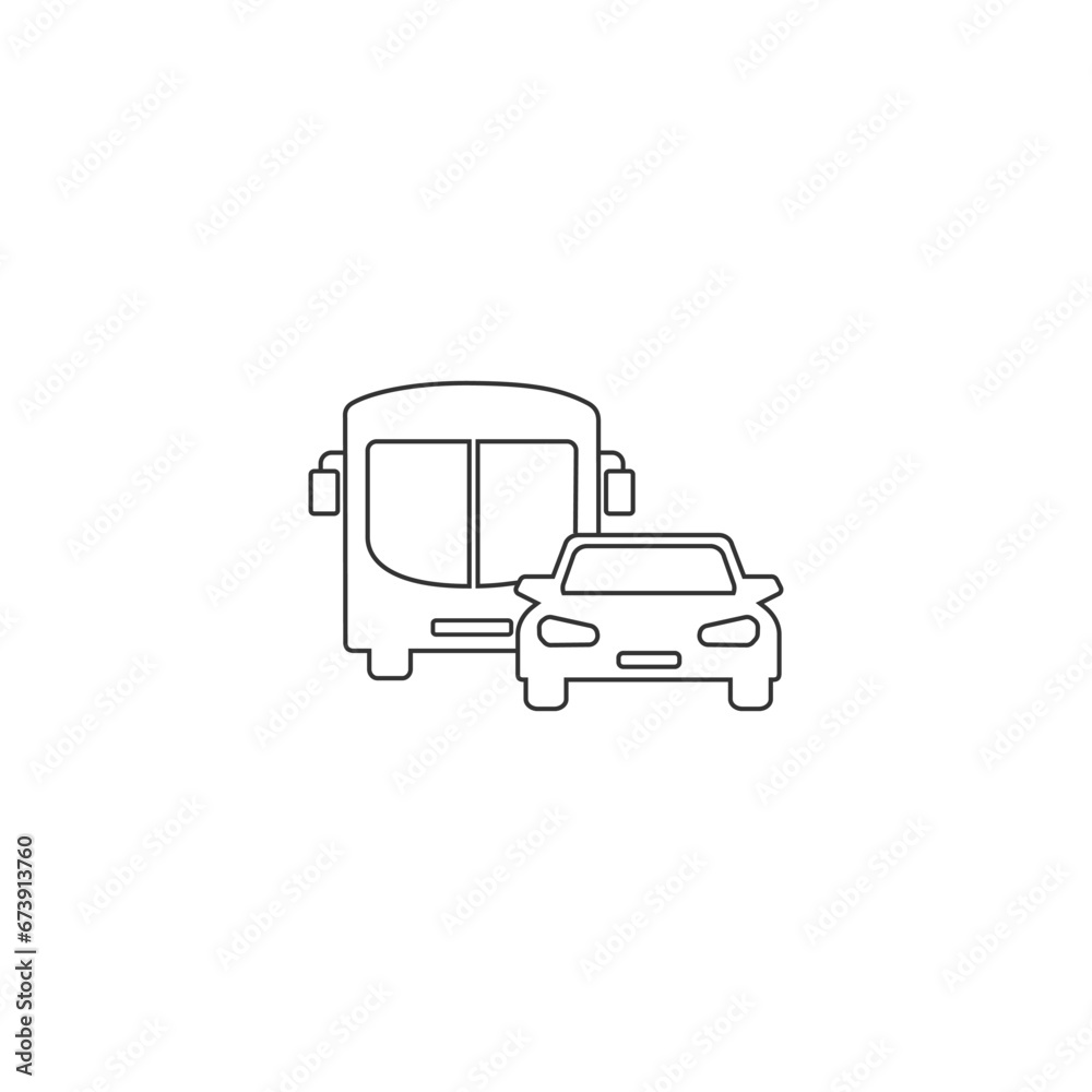 Bus icon symbol vector on white 